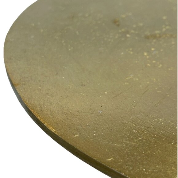 Noir Hiro Metal Side Table Brass Finish Pedestal Round Modern Unique Accent - Picture 12 of 15